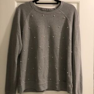 A&F | Pearl gray metallic long sleeve sweater